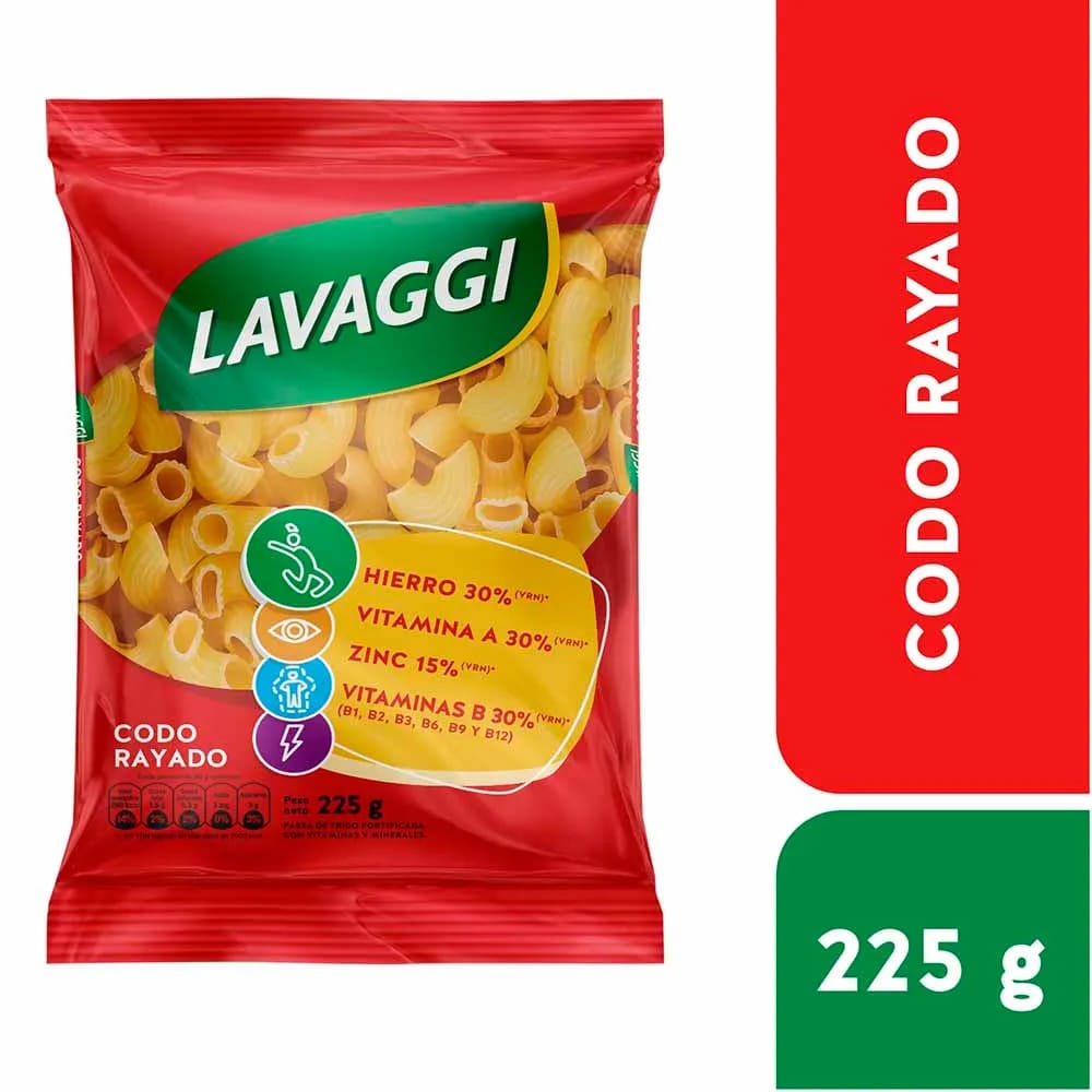 Fideo Codo Rayado LAVAGGI Bolsa 225g