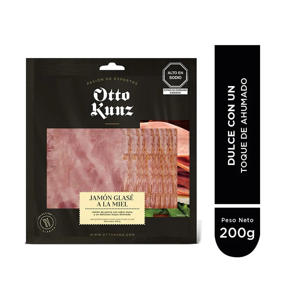Jamón Glasé a la Miel OTTO KUNZ Paquete 200g
