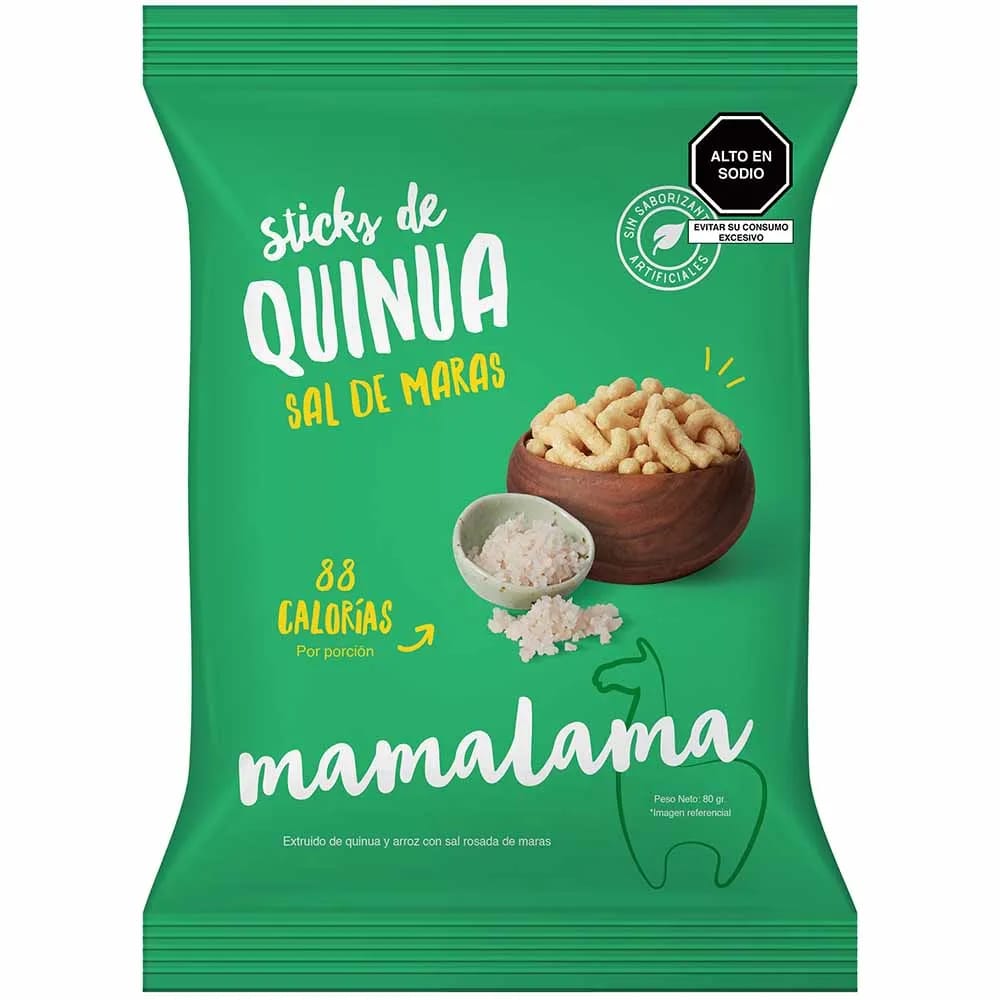 Sticks de Quinua MAMALAMA Sal de Maras 100% Naturales Bolsa 80g