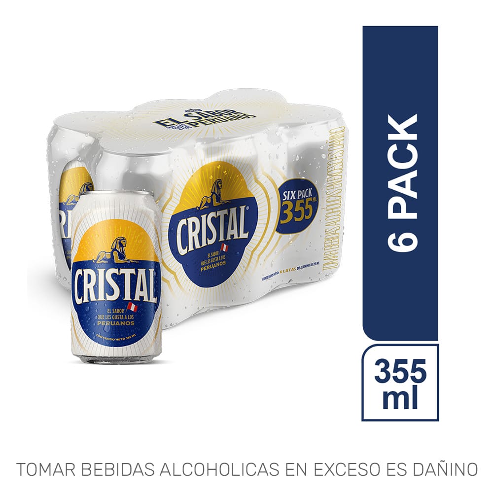 Cerveza CRISTAL 6Pack Lata 355ml