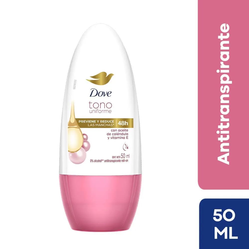 Desodorante para Mujer Roll On DOVE Tono Uniforme Caléndula Frasco 50ml