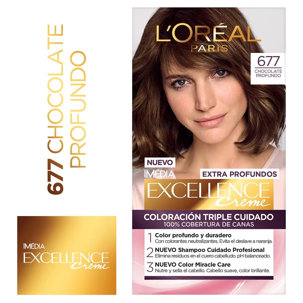 Tinte para Cabello EXCELLENCE Extra Profundo 677 Chocolate Puro Caja 1un