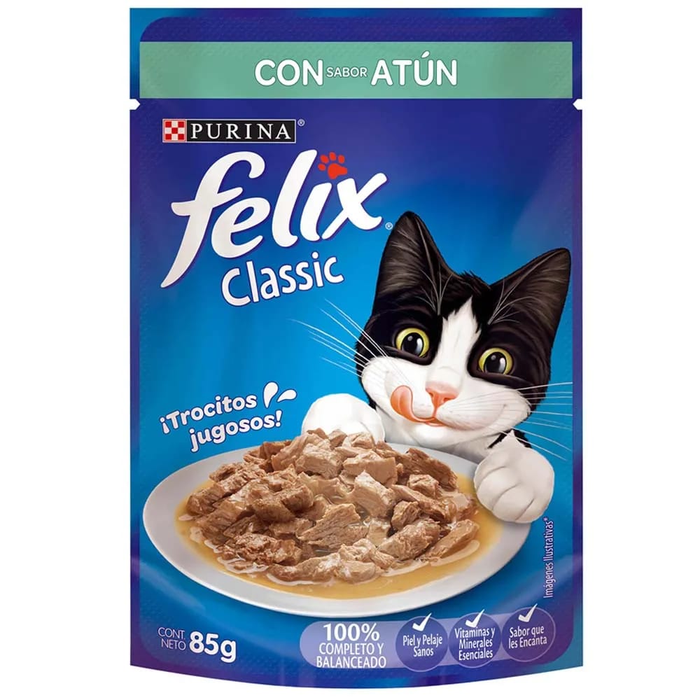 Alimento Húmedo para Gato FELIX Sabor Atún Pouch 85g