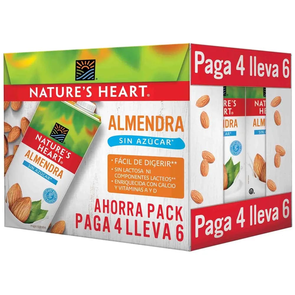 Bebida de Almendra NATURE'S HEART sin Azúcar 946ml Paquete 6un
