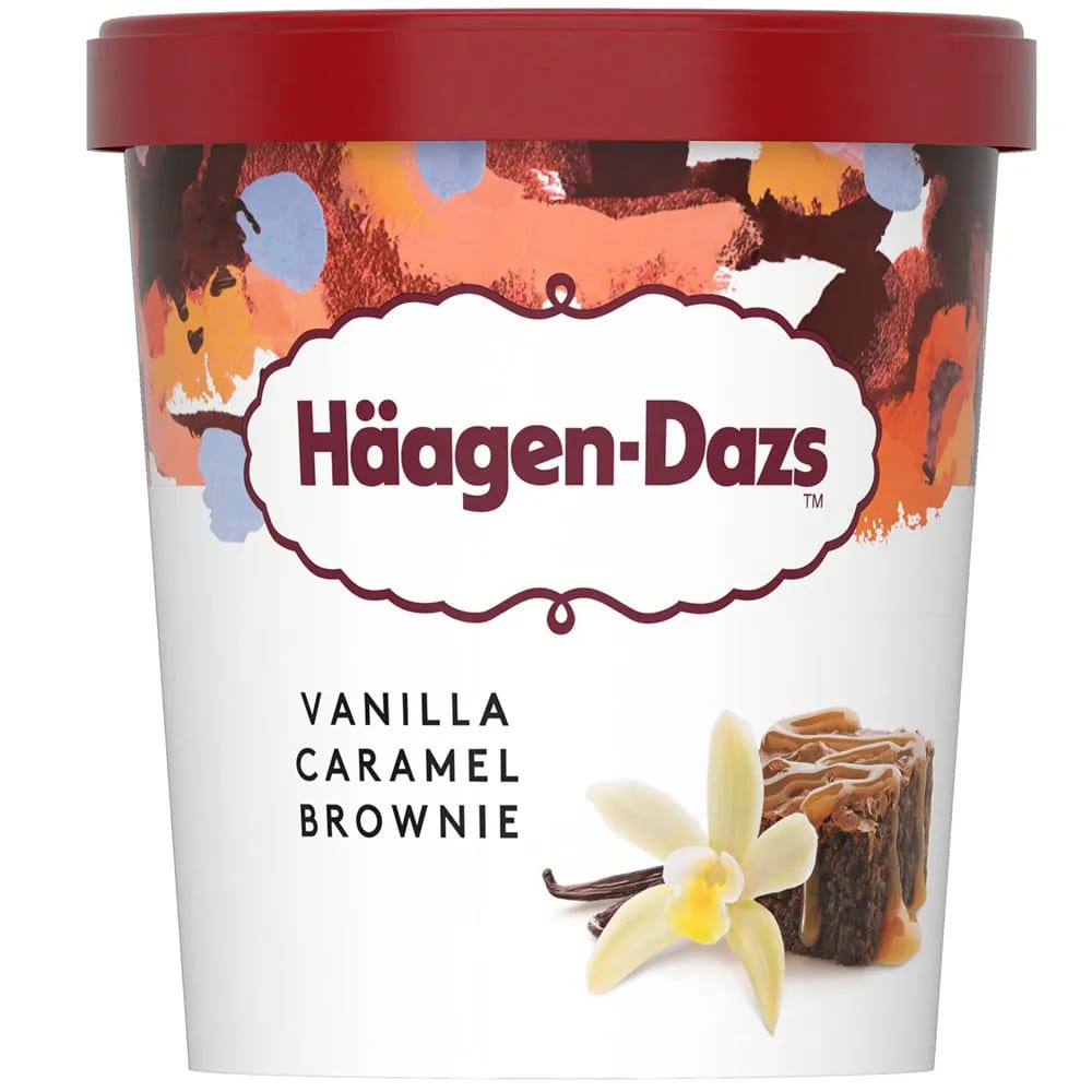 Helado HÄAGEN DAZS de Vainilla Caramelo y Brownie Pote 473ml
