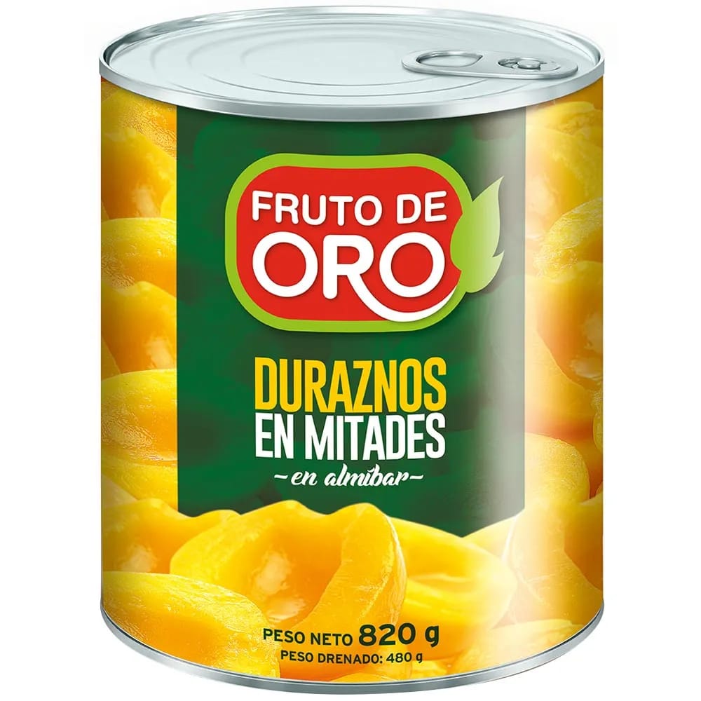 Durazno en Mitades FRUTO DE ORO Lata 820g