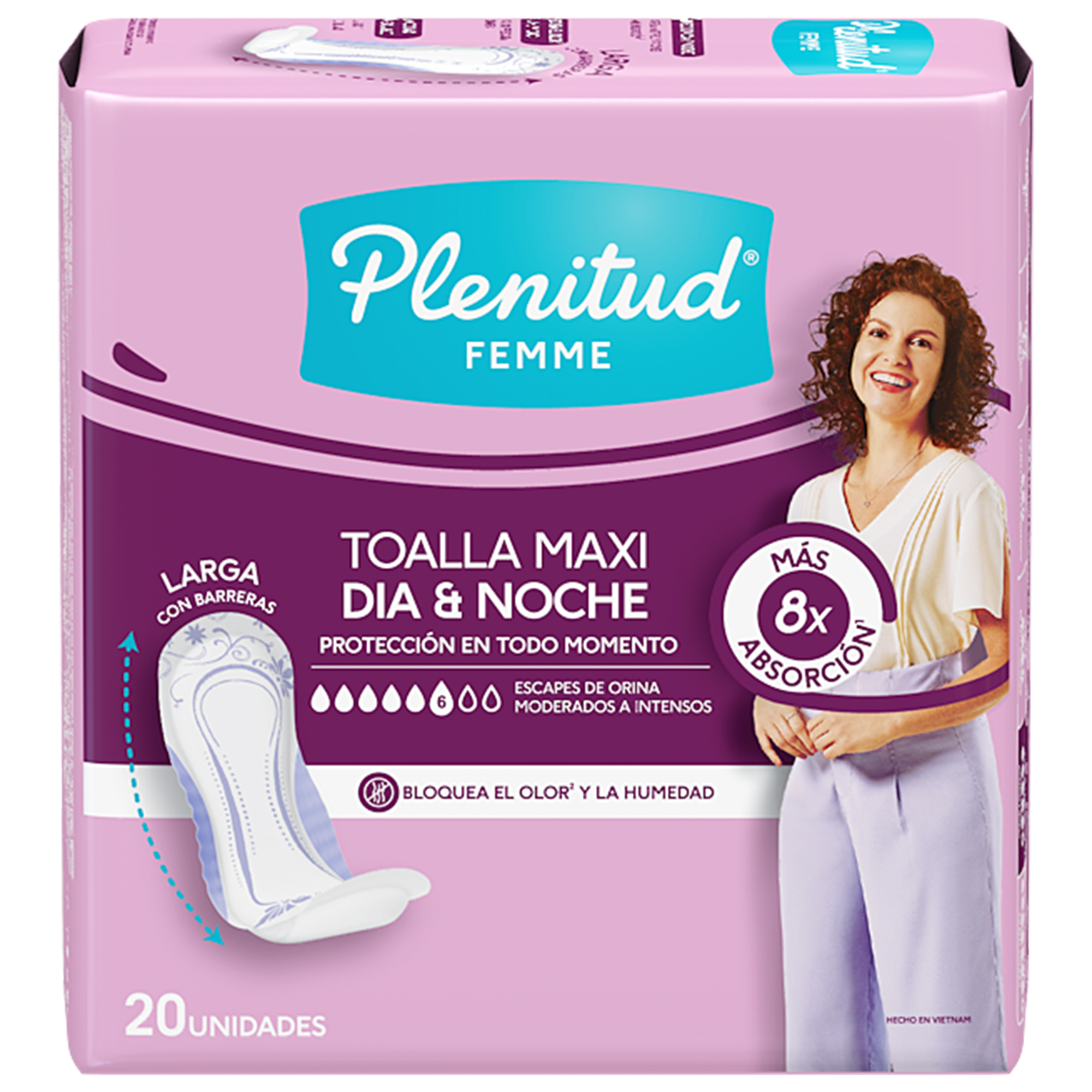 Toallas Higiénicas PLENITUD Femme Maxi Día y Noche Paquete 20un