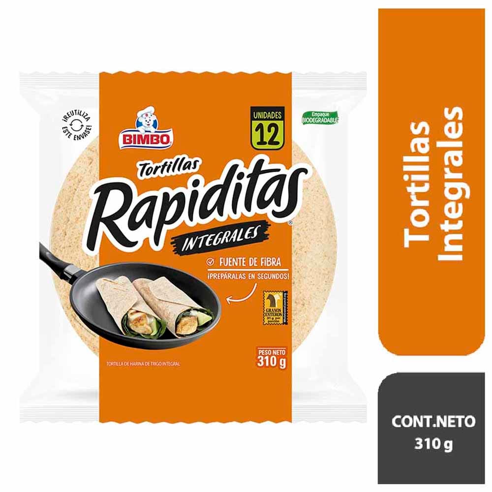 Tortillas BIMBO Rapiditas Integrales Bolsa 12un