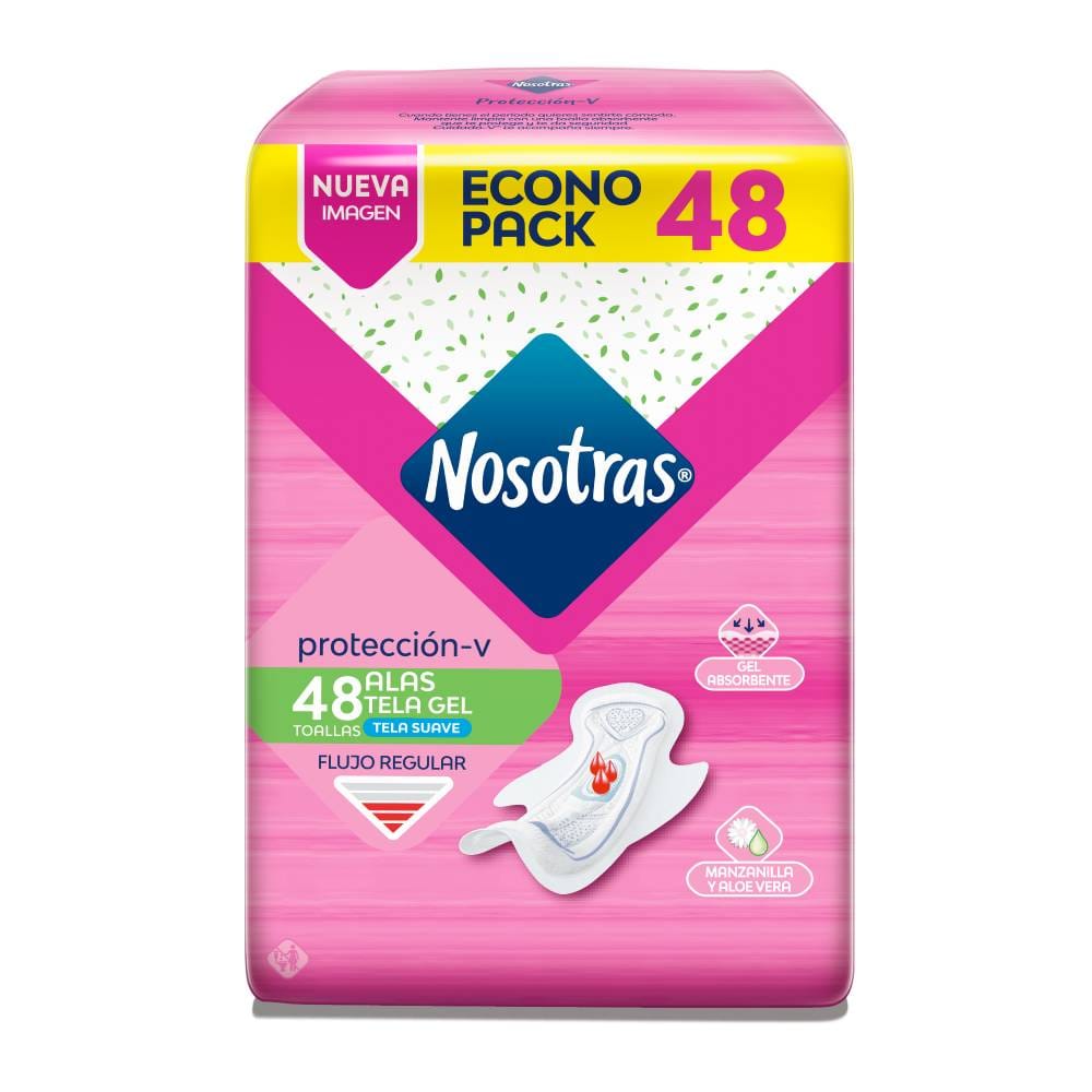 Toallas Higiénicas NOSOTRAS Natural Alas Gel Paquete 48un