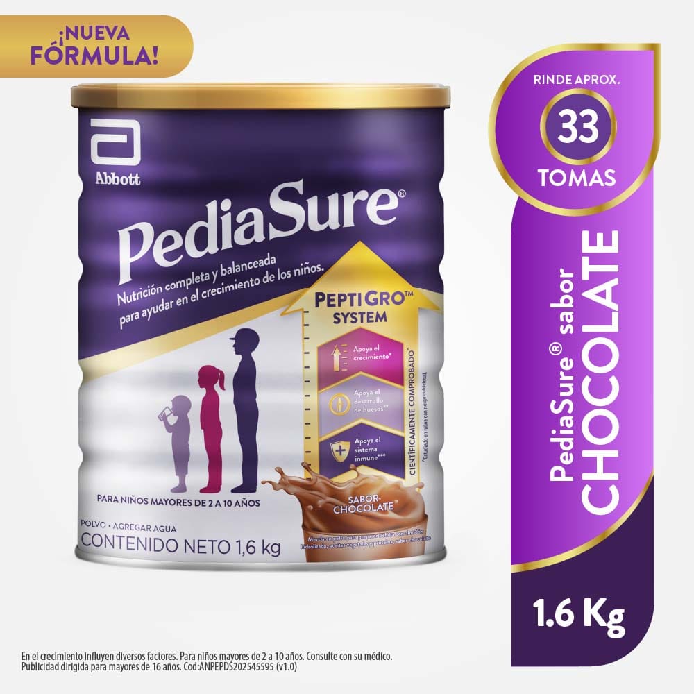 Alimento Nutricional PEDIASURE Sabor a Chocolate Lata 1.6Kg