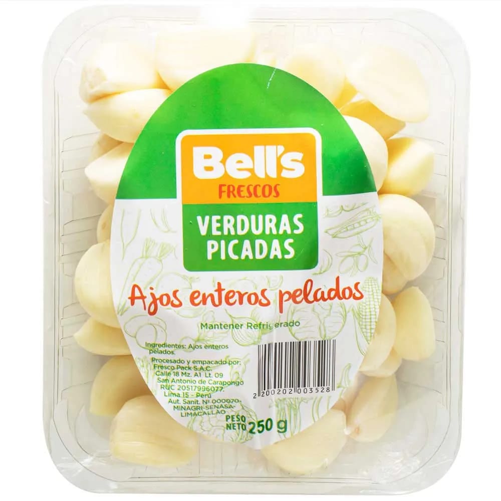Ajo Entero Pelado BELL'S Bandeja 250g