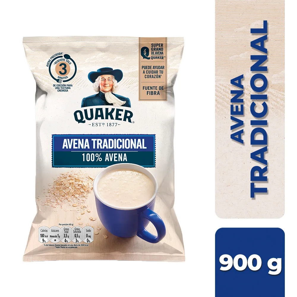 Avena QUAKER Tradicional Bolsa 900g