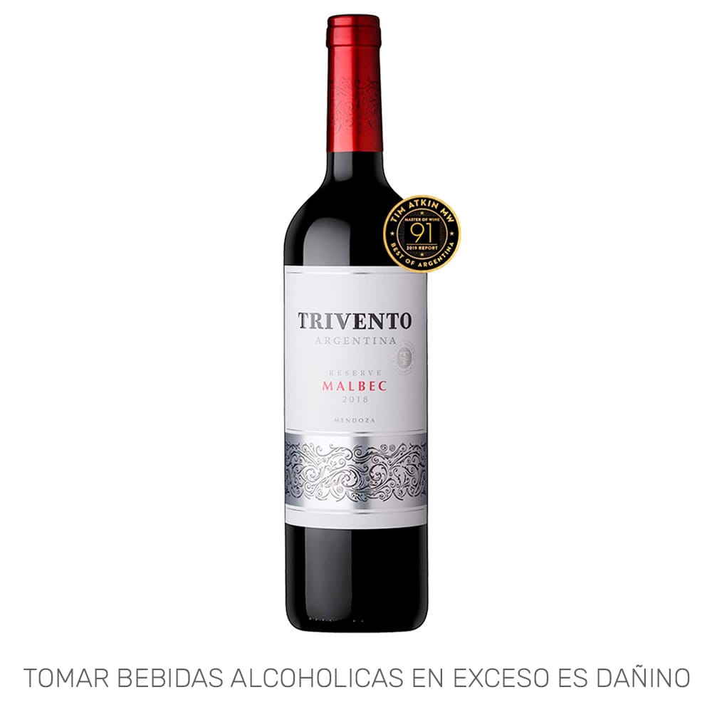 Vino TRIVENTO Malbec Reserva Botella 750ml
