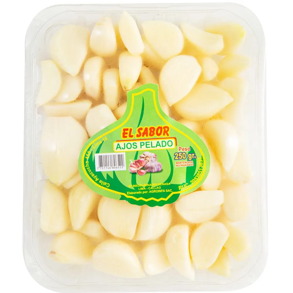Ajos Pelados EL SABOR Arequipeños Bandeja 250g