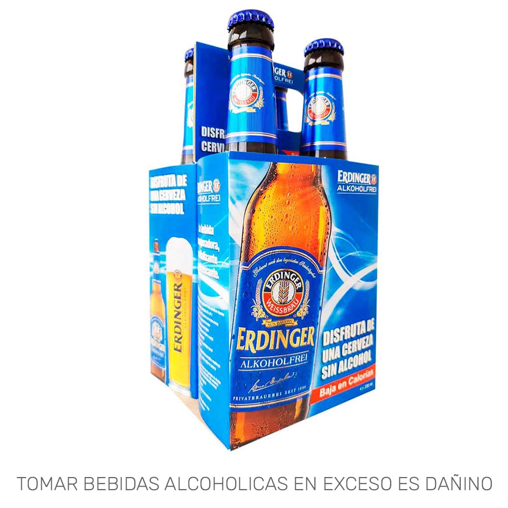 Cerveza ERDINGER sin Alcohol Botella 33ml Paquete 4un