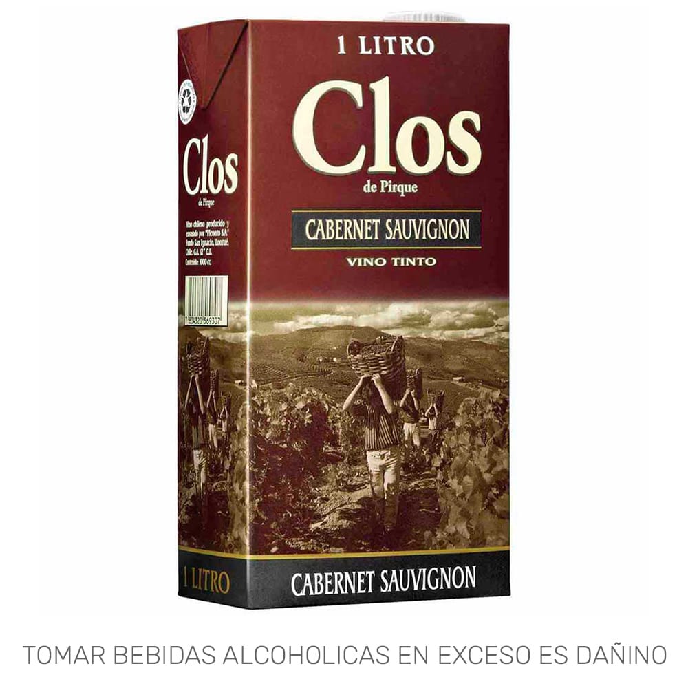 Vino CLOS DE PIRQUE Cabernet Sauvignon Caja 1L