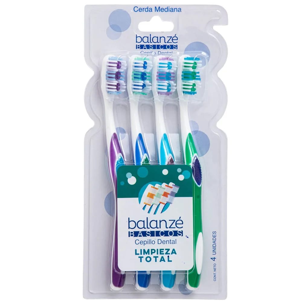 Cepillo Dental BALANZÉ Limpieza Total Blister  x4un