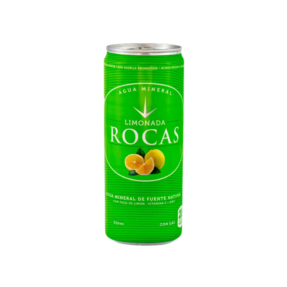 Agua Saborizada ROCAS Limonada Lata 330ml