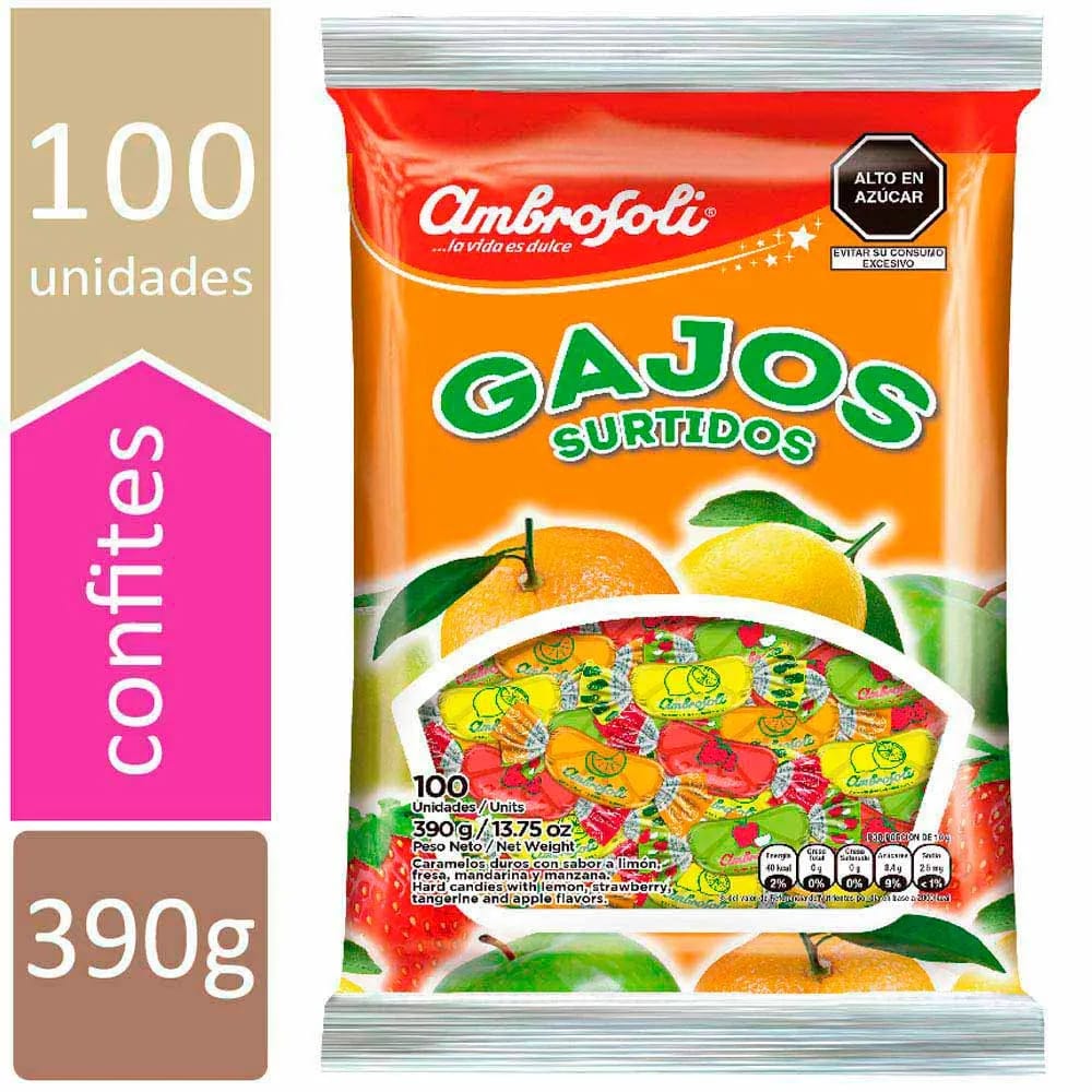 Caramelos AMBROSOLI Gajo frutas Bolsa 100Un