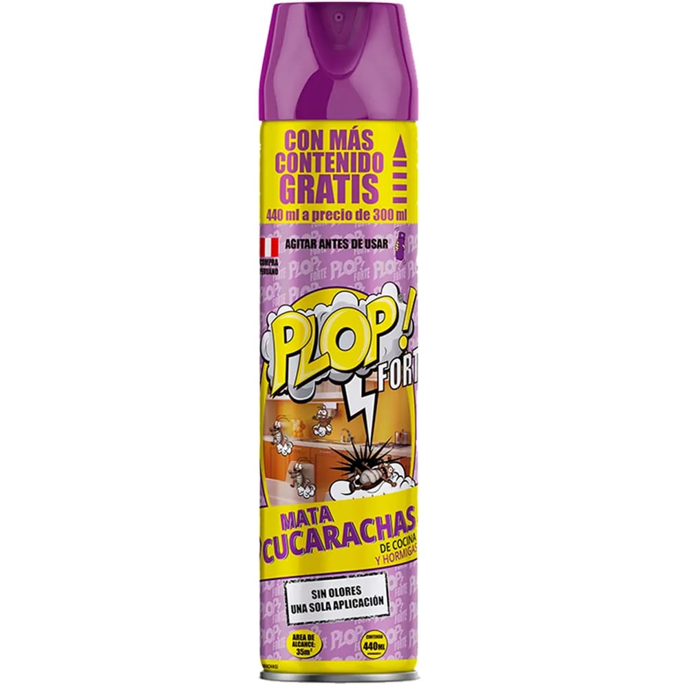 Insecticida en Spray PLOP FORTE Mata Cucarachas Frasco 300ml