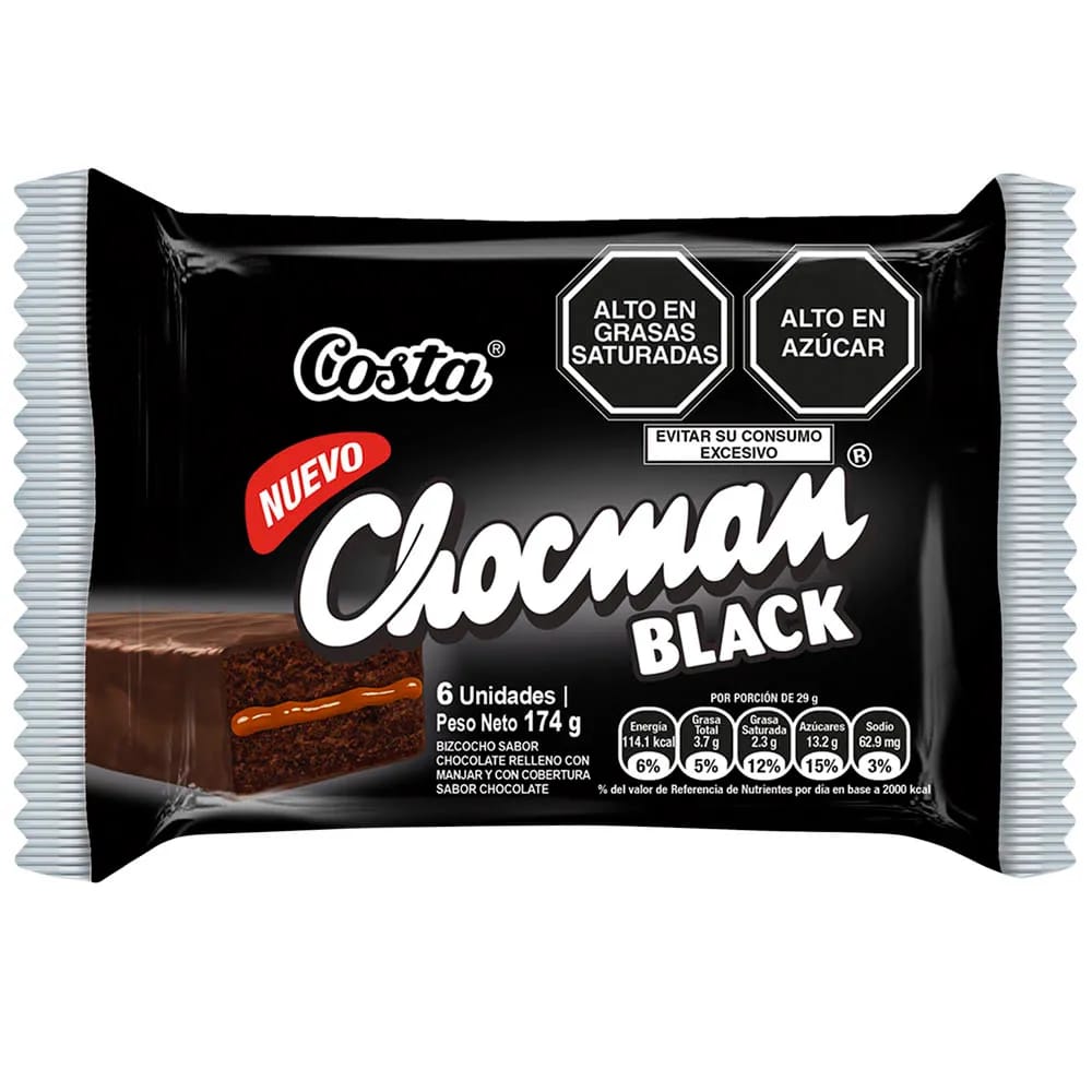 Bizcocho CHOCMAN Black Bolsa 6un