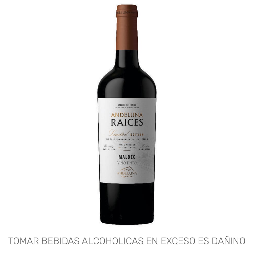 Vino Tinto ANDELUNA Raíces Malbec Botella 750ml