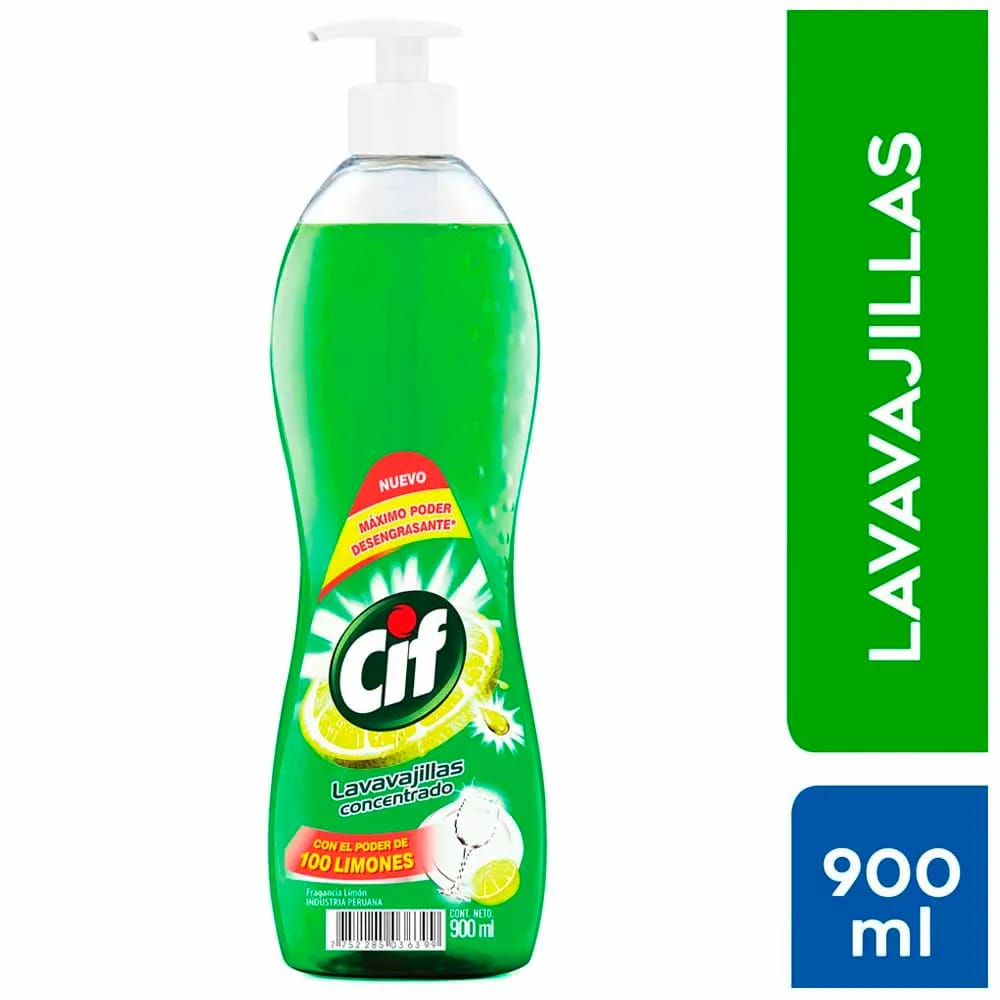 Lavavajilla Líquido CIF Limón Frasco 900ml