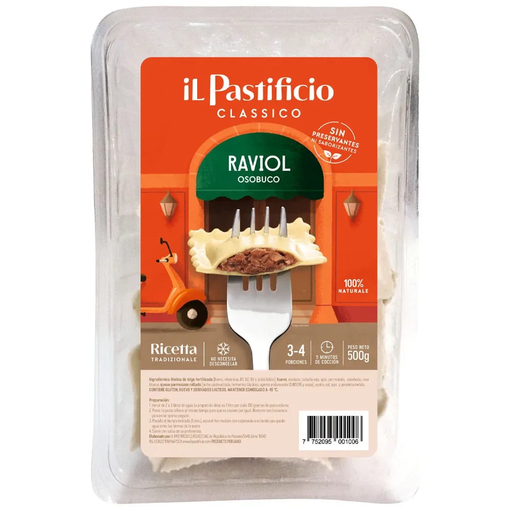 Ravioles Osobuco IL PASTIFICIO Bandeja 500g