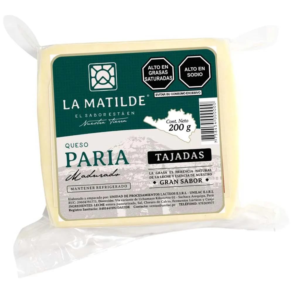 Queso Paria en Tajadas LA MATILDE Bolsa 200g