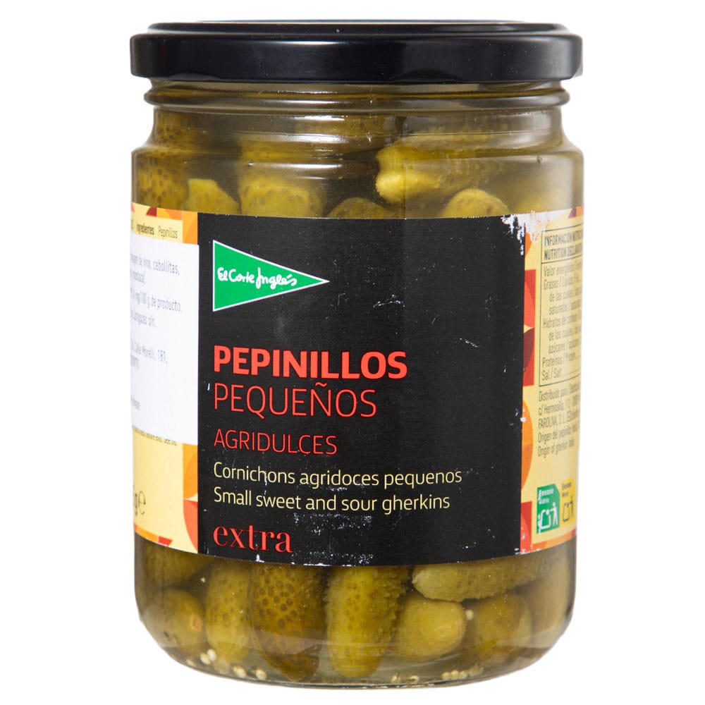 Pepinillos Pequeños Agridulces EL CORTE INGLÉS Frasco 225g