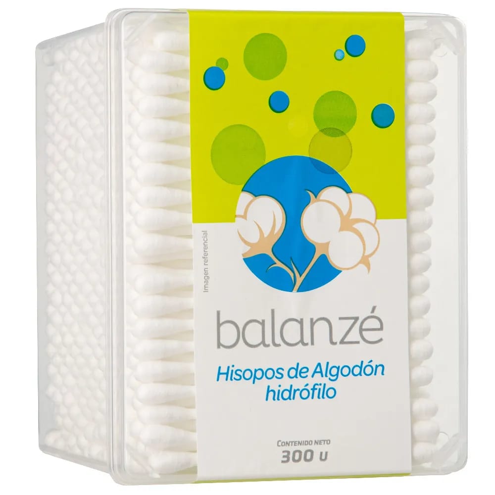 Hisopos BALANZÉ Algodón Hidrófilo Táper 300un