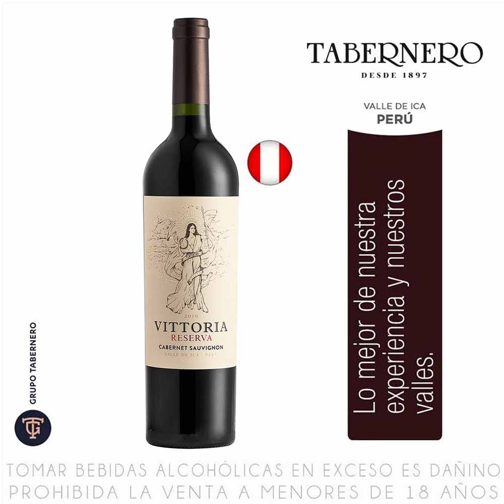 Vino TABERNERO VITTORIA Reserva Cabernet Sauvignon Botella 750ml