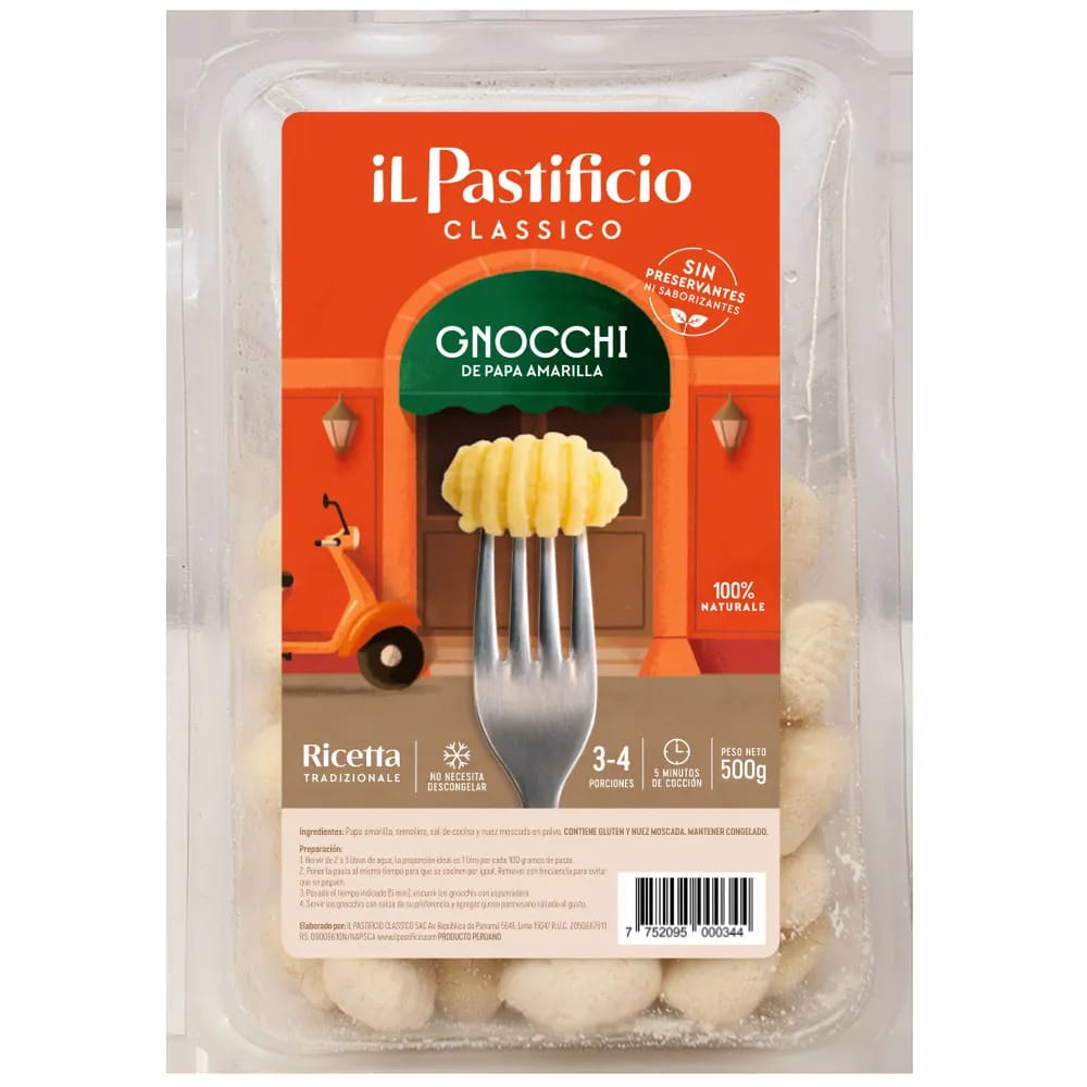 Gnocchi de Papa Amarilla IL PASTIFICIO Bandeja 500g
