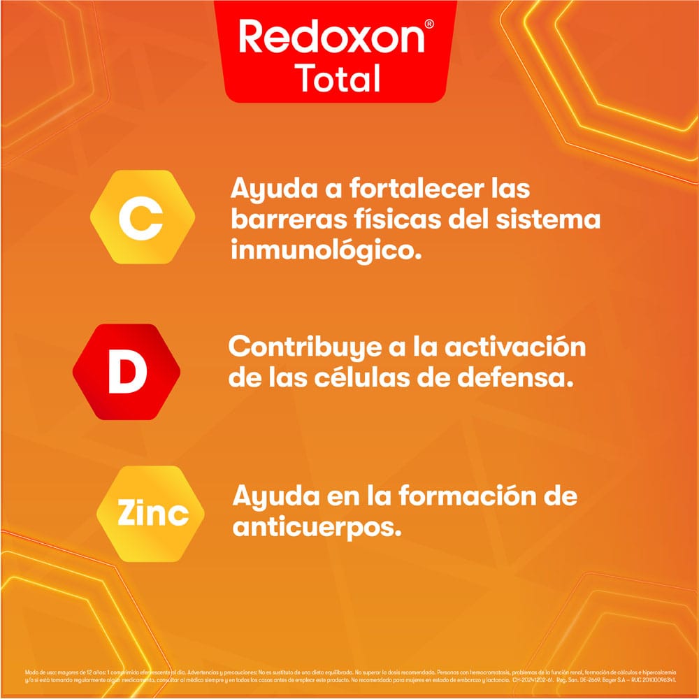 Comprimidos Efervescentes REDOXON Vitamina C Tubo 45g x 3un