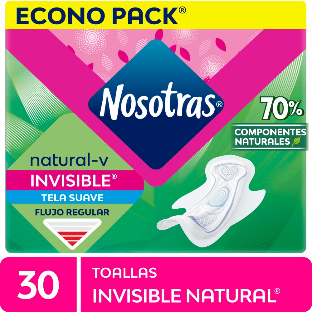Toallas Higiénicas NOSOTRAS Invisible Paquete 30un