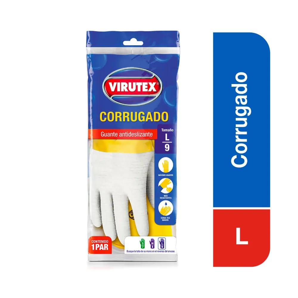 Guante Corrugado VIRUTEX Talla L Paquete 1un