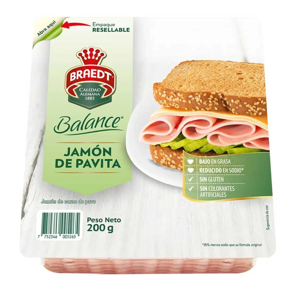 Jamón de Pavita BRAEDT Balance Paquete 200g