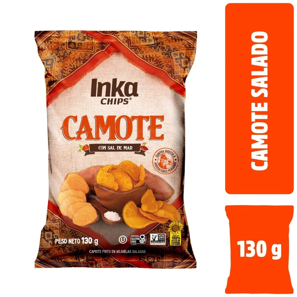 Camote INKA CHIPS con Sal de Mar Bolsa 130g
