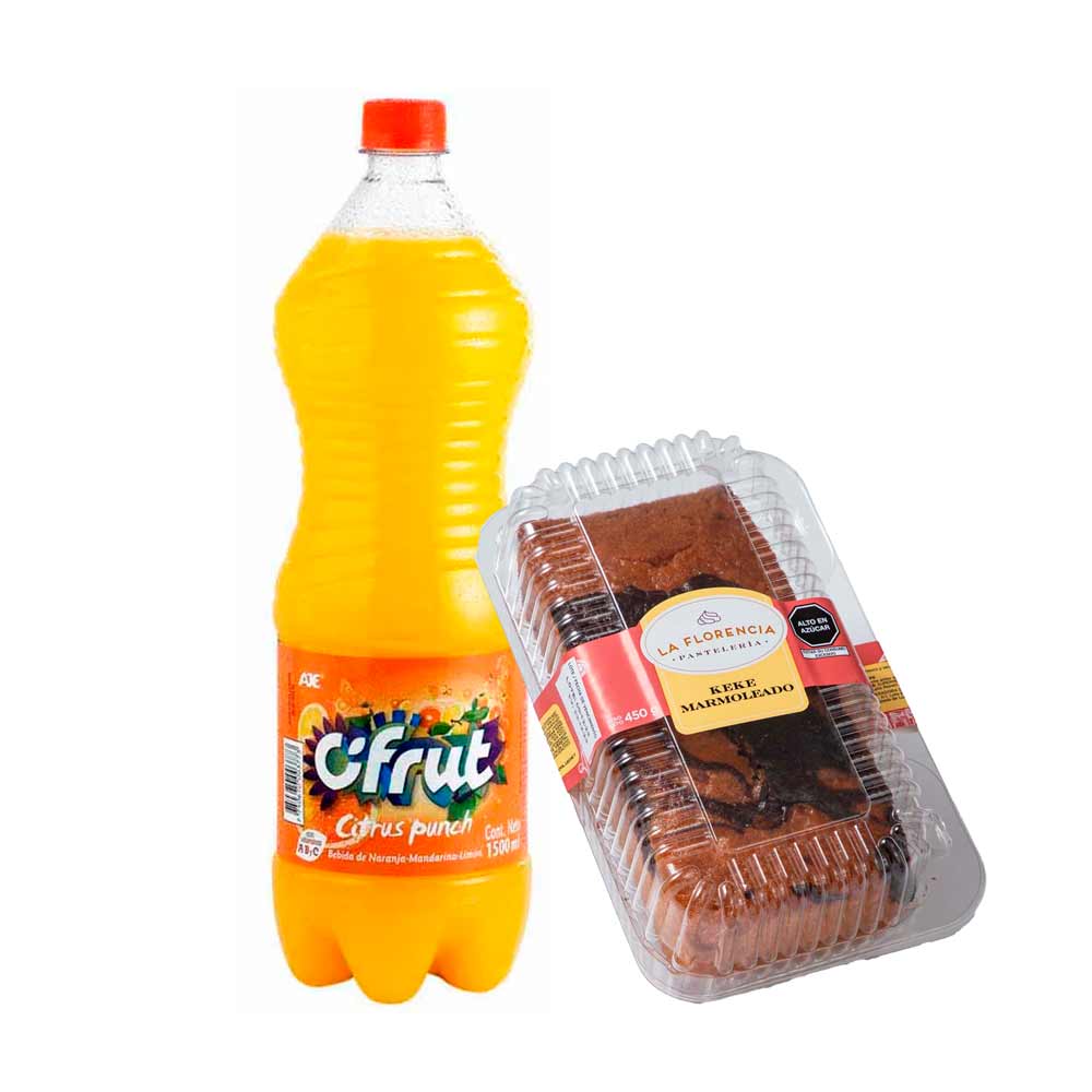 Pack Keke Marmoleado LA FLORENCIA 1un + Refresco CIFRUT Citrus Punch Botella 1.5L