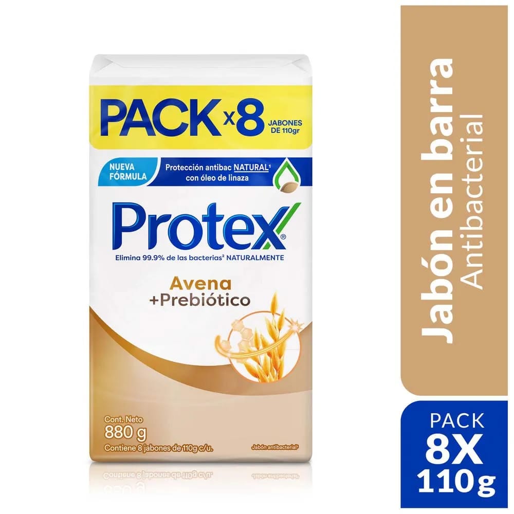 Jabón en Barra PROTEX Avena + Prebiótico Paquete 8un
