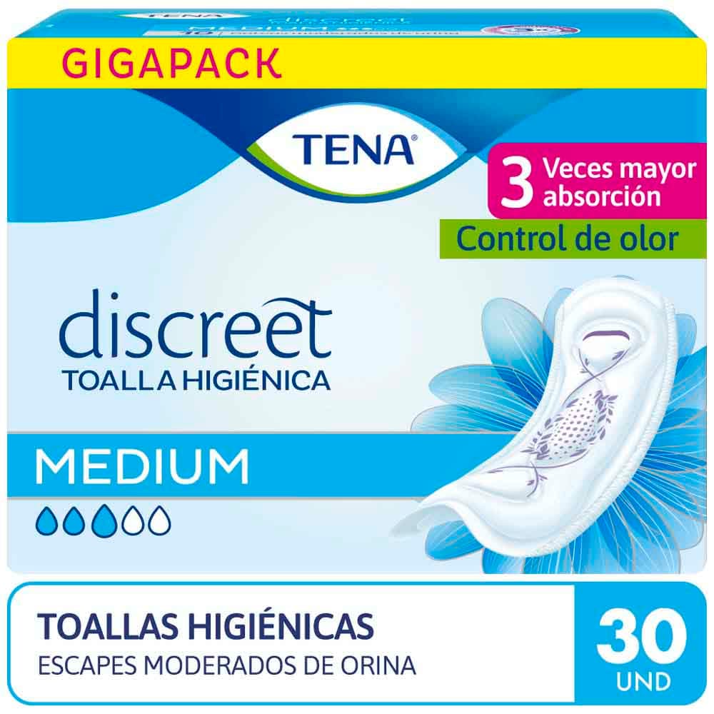 Toallas Higiénicas TENA Mujer Medium Paquete 30un