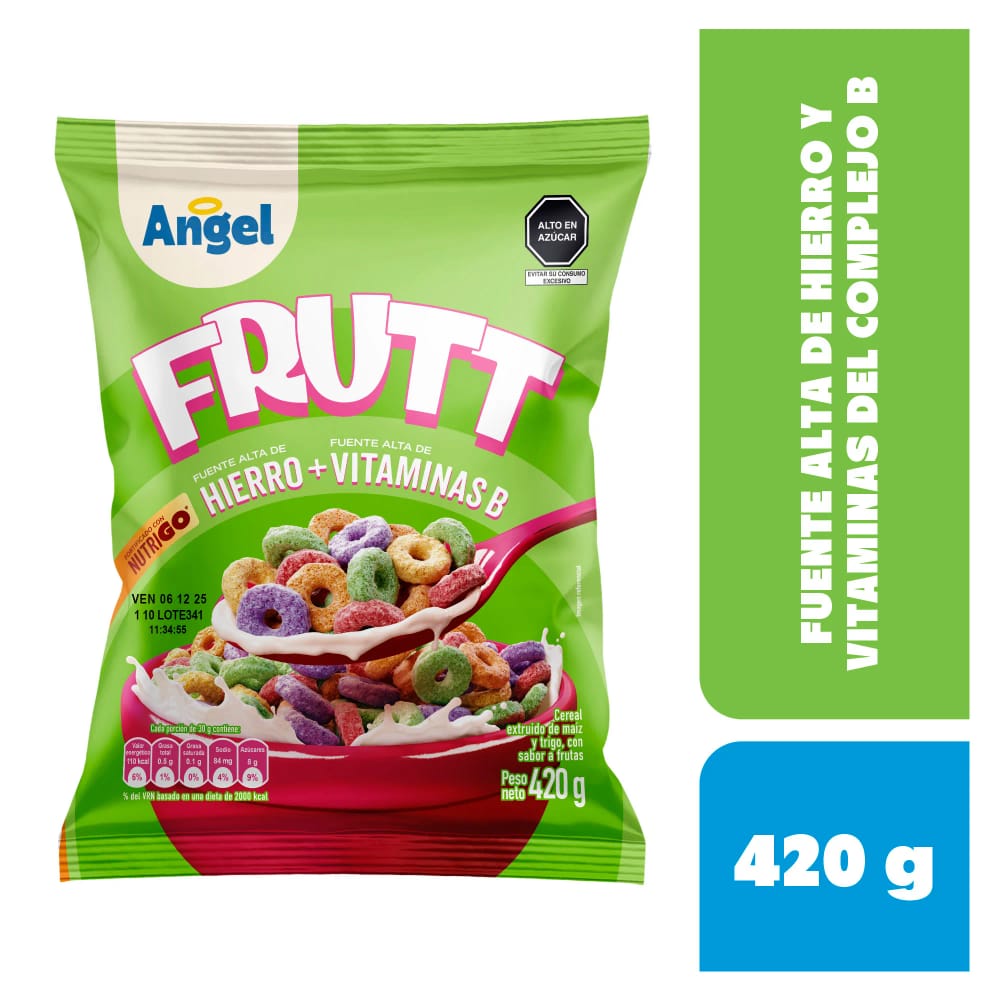 Cereal ANGEL Maíz trigo y avena sabor frutas Bolsa 420Gr