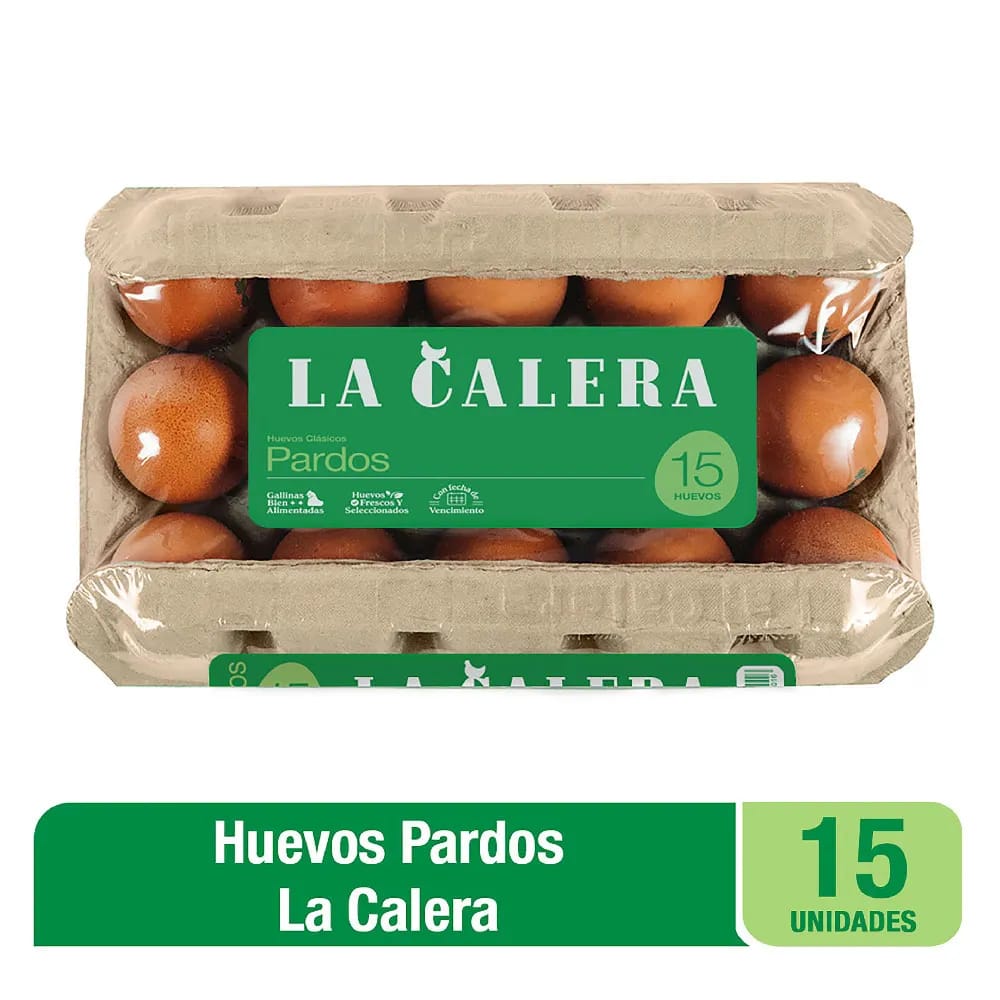 Huevos Pardos LA CALERA Bandeja 15un