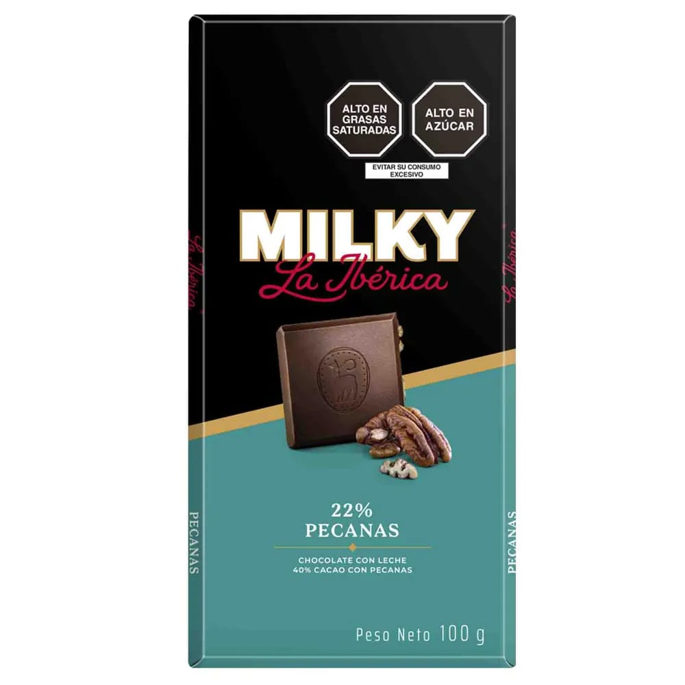 Tableta de Chocolate MILKY con Pecanas Paquete 100g