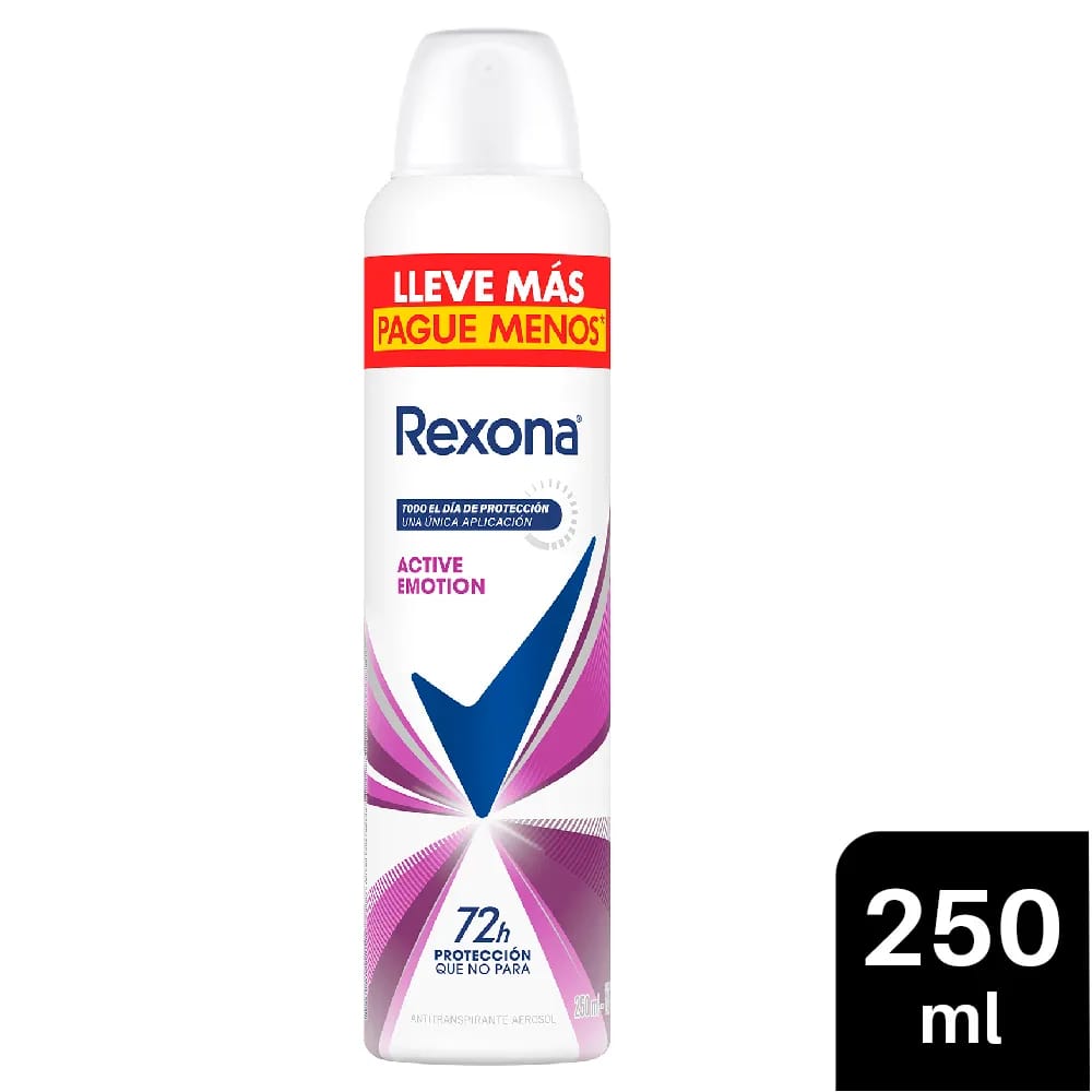 Desodorante para Mujer en Aerosol REXONA Active Emotion Frasco 250ml