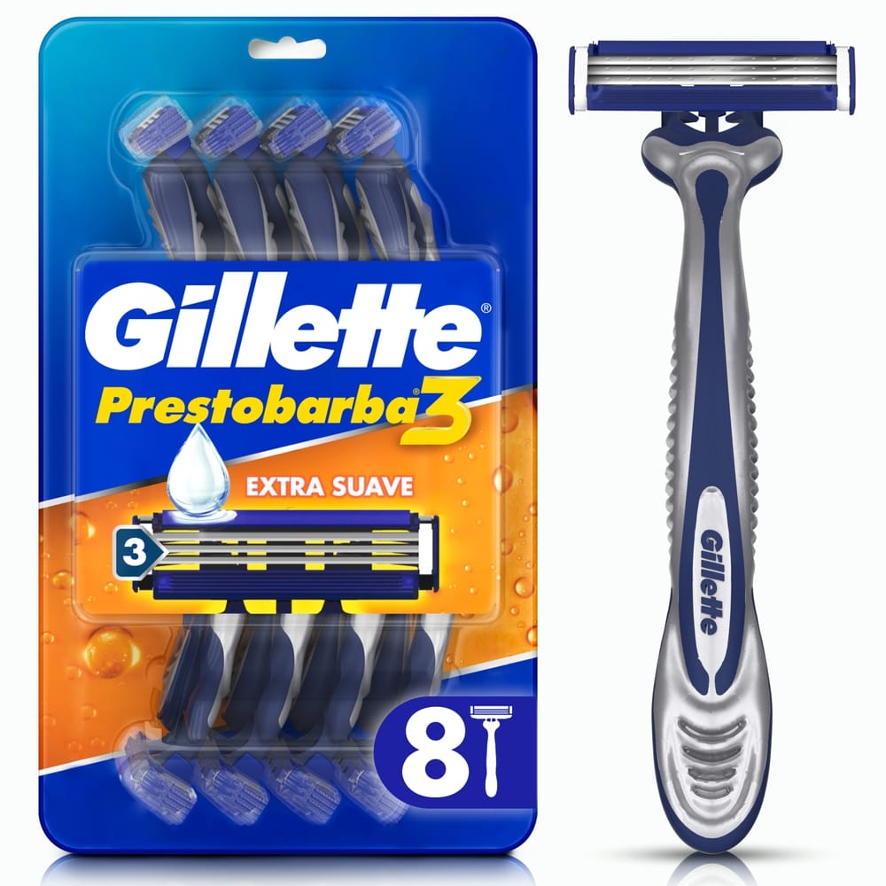 Máquina de Afeitar GILLETTE Prestobarba 3 Descartable Paquete 8un