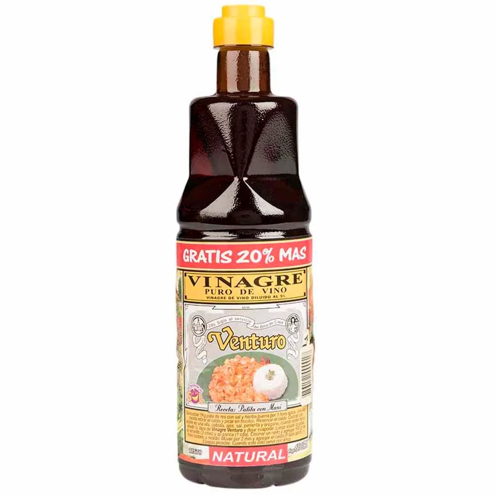 Vinagre VENTURO De vino Tinto Botella 600Ml