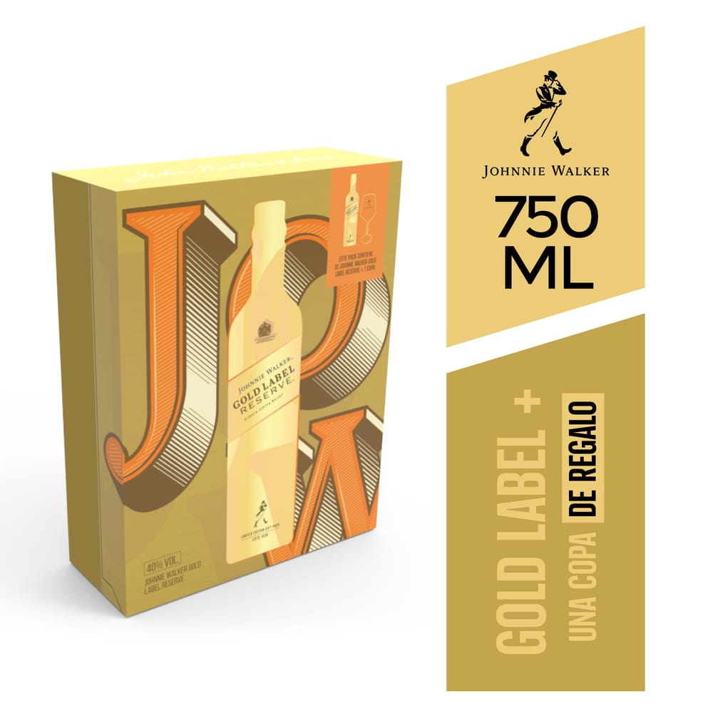 Whisky JOHNNIE WALKER Gold Botella 750ml + Copa