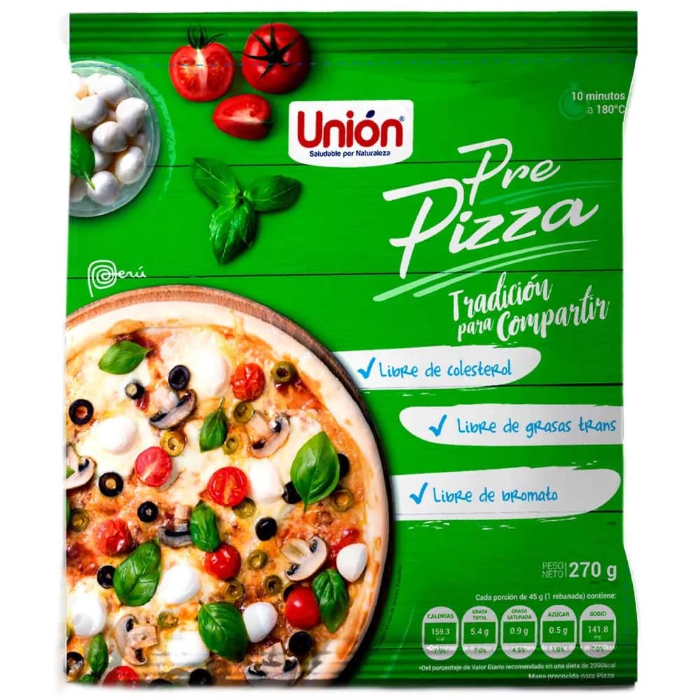Masa Pre Pizza UNIÓN Siciliana con Pasta de Tomate Bolsa 270g