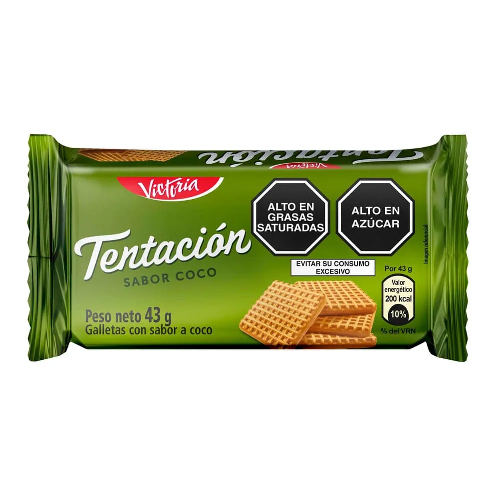 Galleta VICTORIA Tentación Sabor de Coco Bolsa 43g Paquete 6un